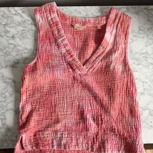 Faherty Pink Textured Tank Top